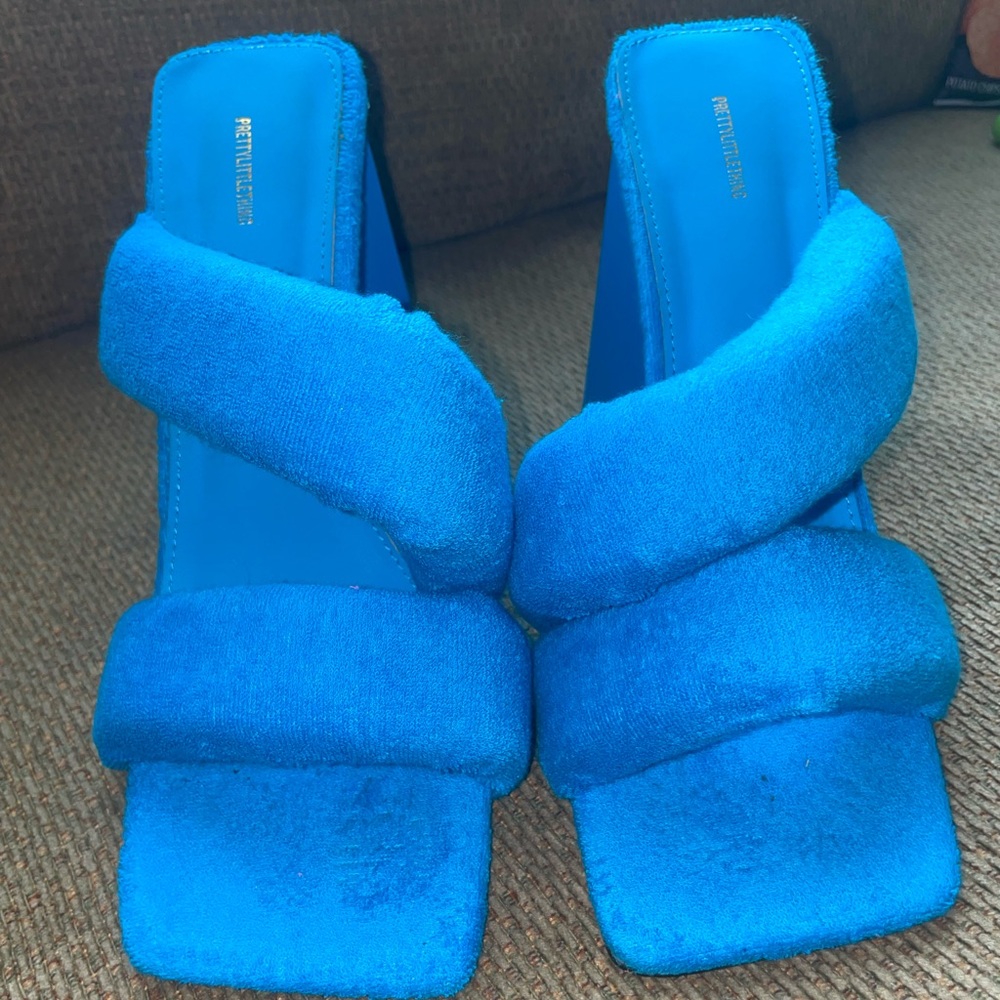 Pretty Little Thing Blue Towel heels
